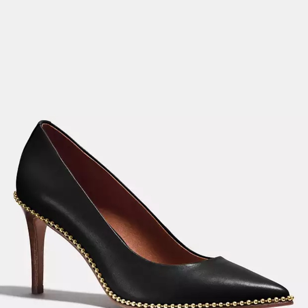 Coach Black Bead Chain Pumps